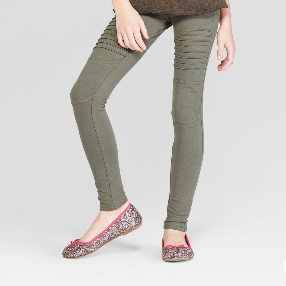 Girl’s Moto Olive Leggings - Art Class